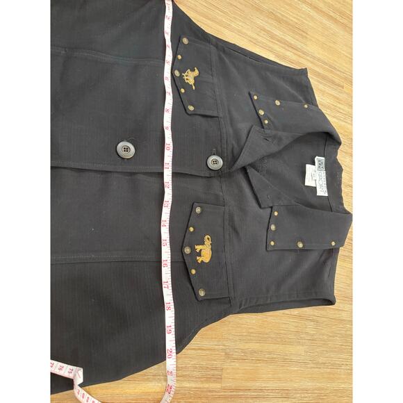 VM SLEEVELESS TOP WITH HORSE AND ELEPHEN DETAIL SIZE XL UNIQUE VINTAGE - Picture 6 of 7